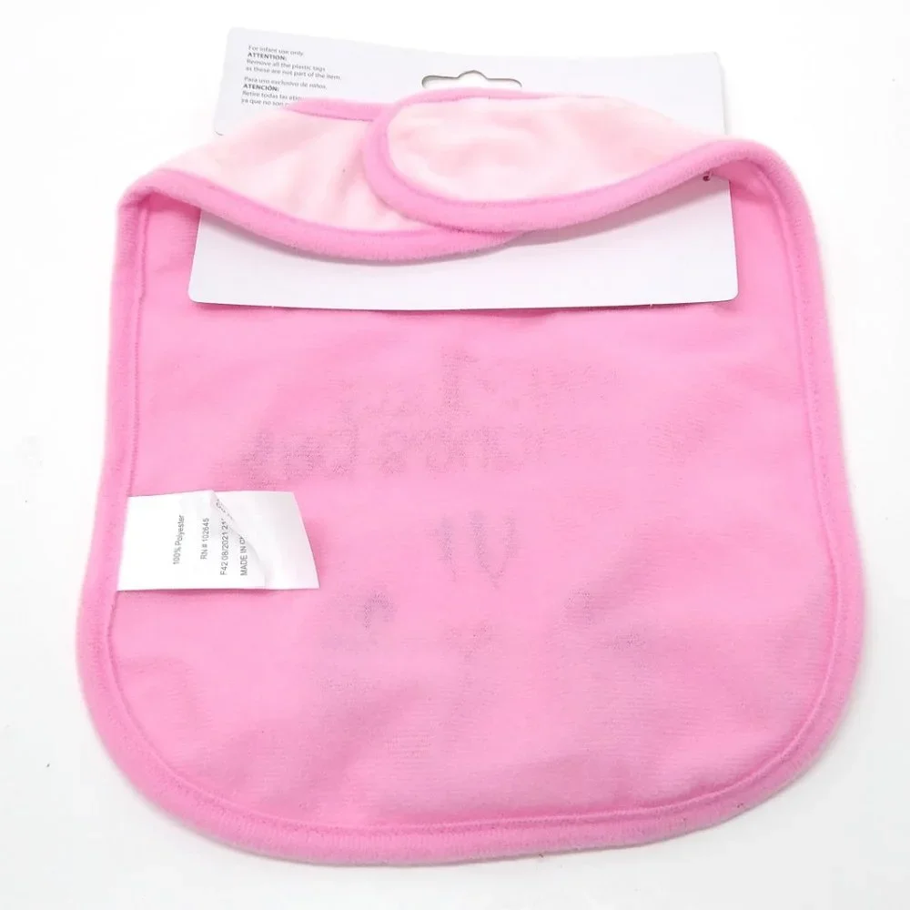 My First Valentine's Day Bib Infant Teething Cloth Pink Tiger Way To Celebrate